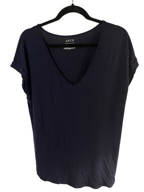 Apt. 9 Women's Short-Sleeve V-Neck Top in Navy